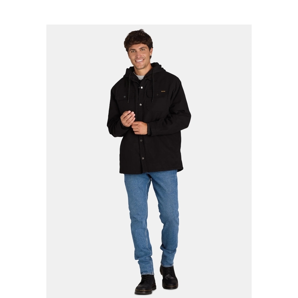 Mens Brahma Hooded Canvas Shacket Black